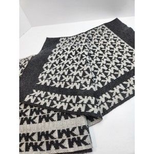 Michael Kors Women's OS Soft Neck Monogram Scarf in Grey